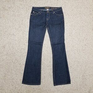Arizona Dark Blue Low Rise Flared Jeans